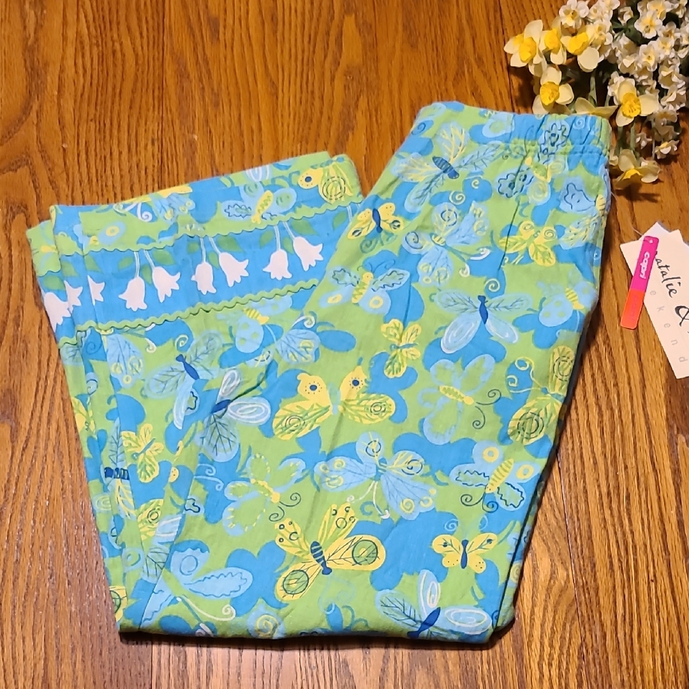 Natalie & Me NWT Colorful Capri Print Pants - Ladies Small